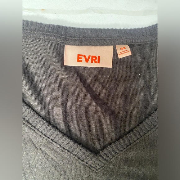 NWT EVRI Ribbed Knit Mineral Black Long Sleeve Shirt - Picture 2 of 5